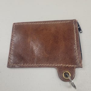 Cartera para tarjetas de cuero de grano superior hecha a mano de lsrealite