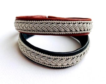 Lapland Sami Bracelet, Reindeer leather, Custom made