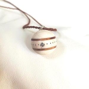Handmade Reindeer Antler Ball Pendant Necklace: Sami Design