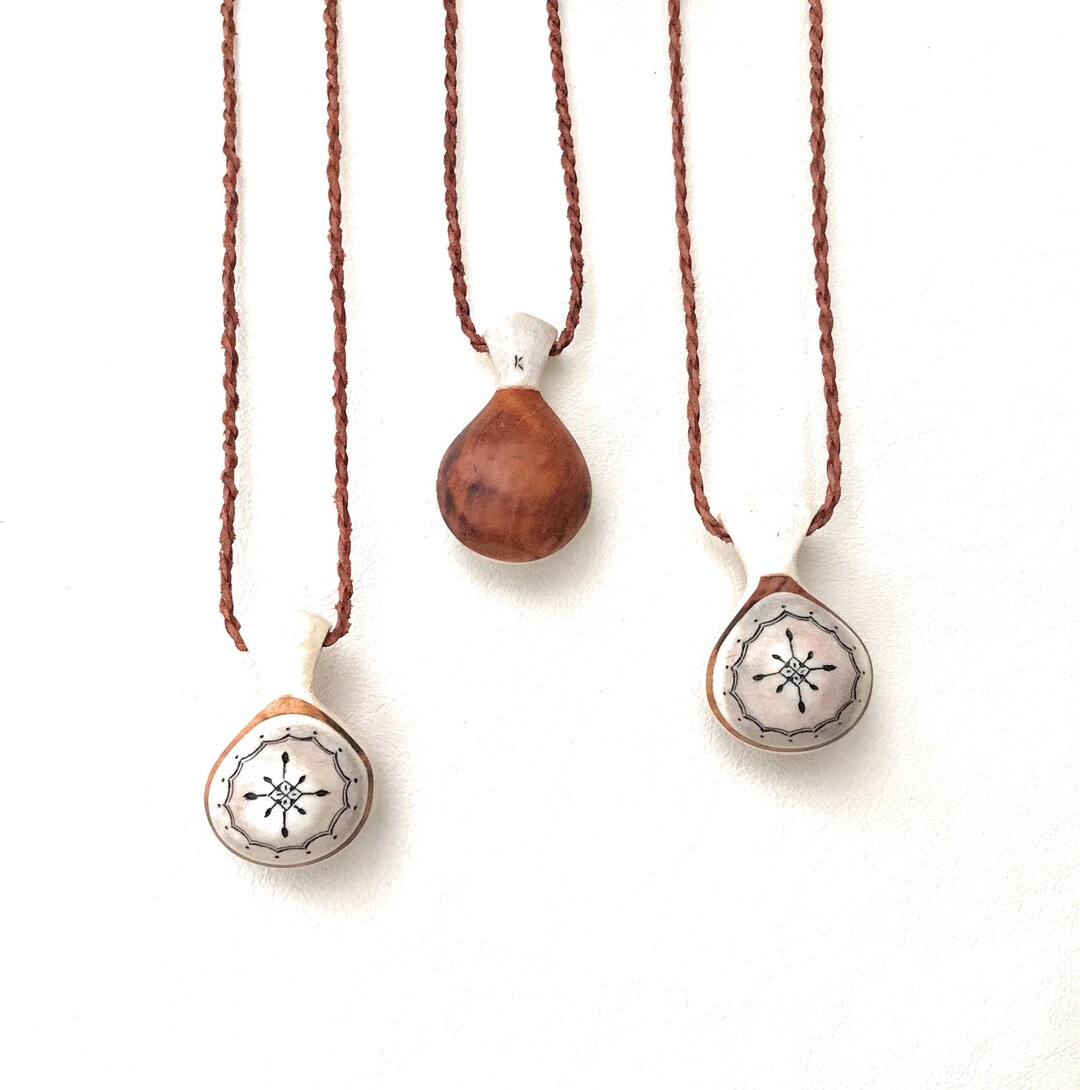 Handmade Sami Shaman Snowflake Necklace, Engraved Reindeer Antler ...