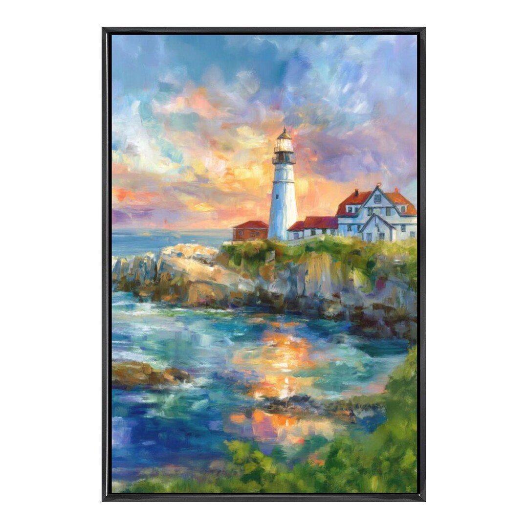 Portland Head Light Sunset Canvas Print Wall Art for Coastal Living ...