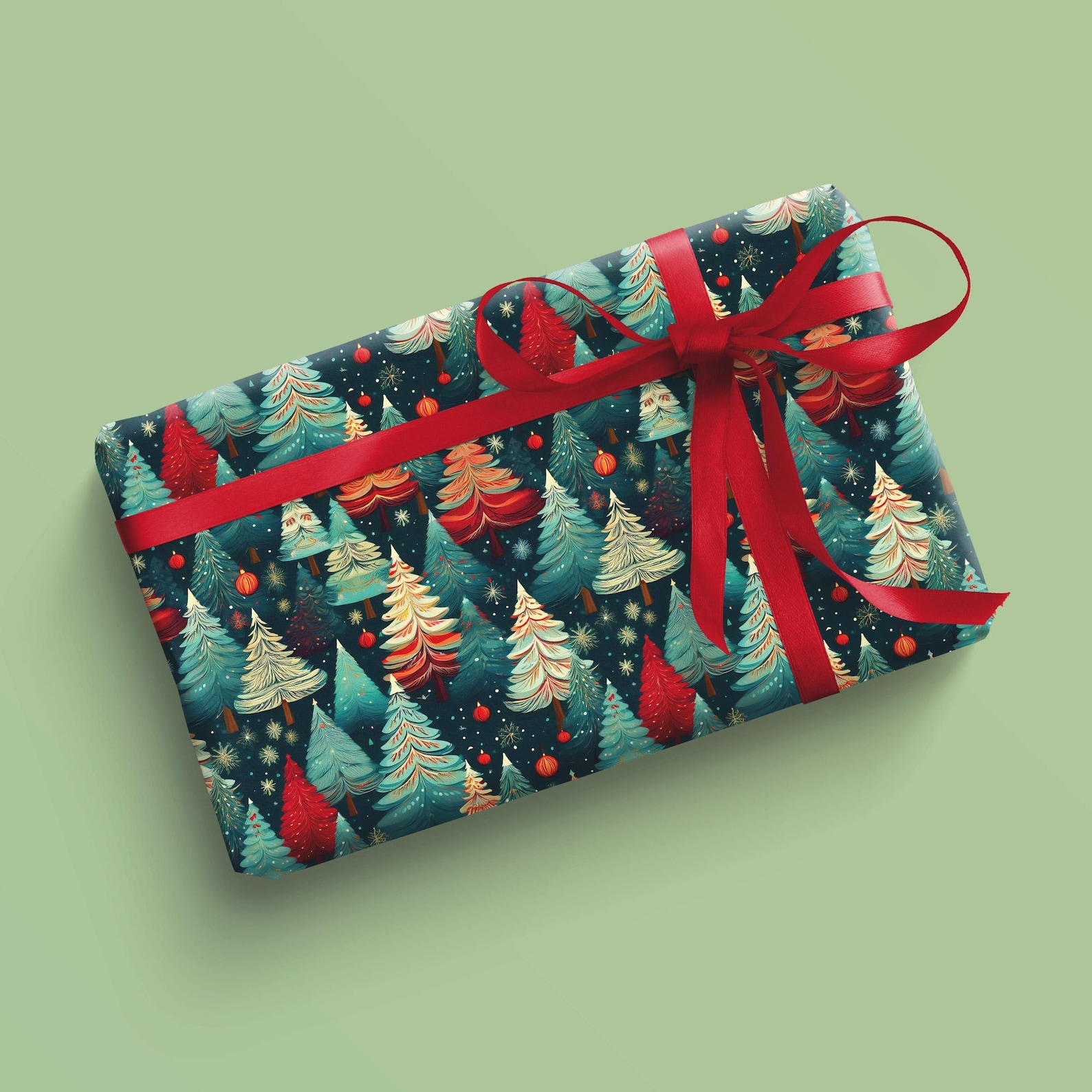 Festive Christmas Tree Wrapping Paper Festive Christmas Tree Wrapping Paper