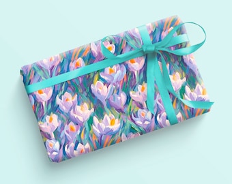 Floral Impressionist Wrapping Paper - Crocuses