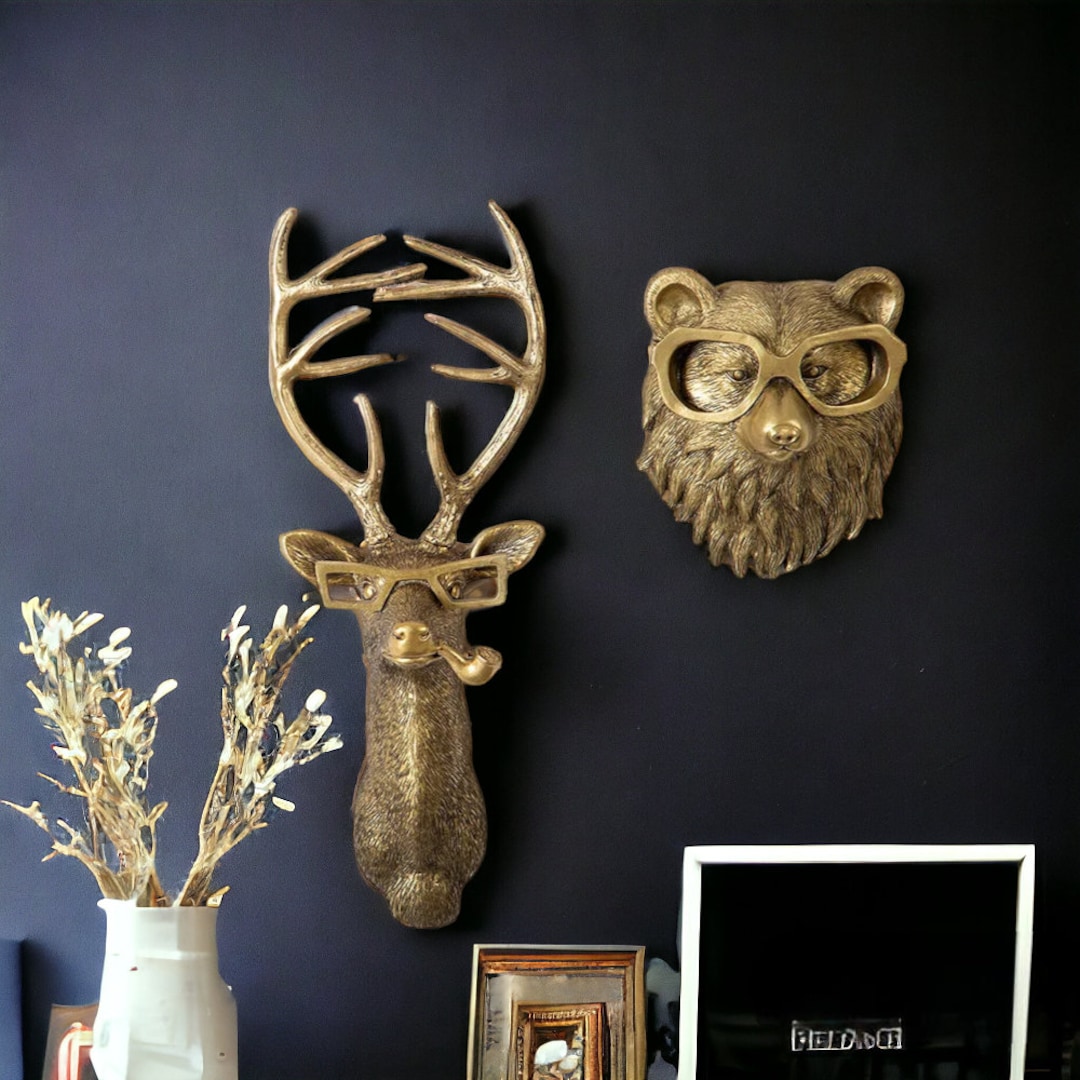 Luxury Wall Decor , Animal Wall Decor , Animal Head Decor , Bronze