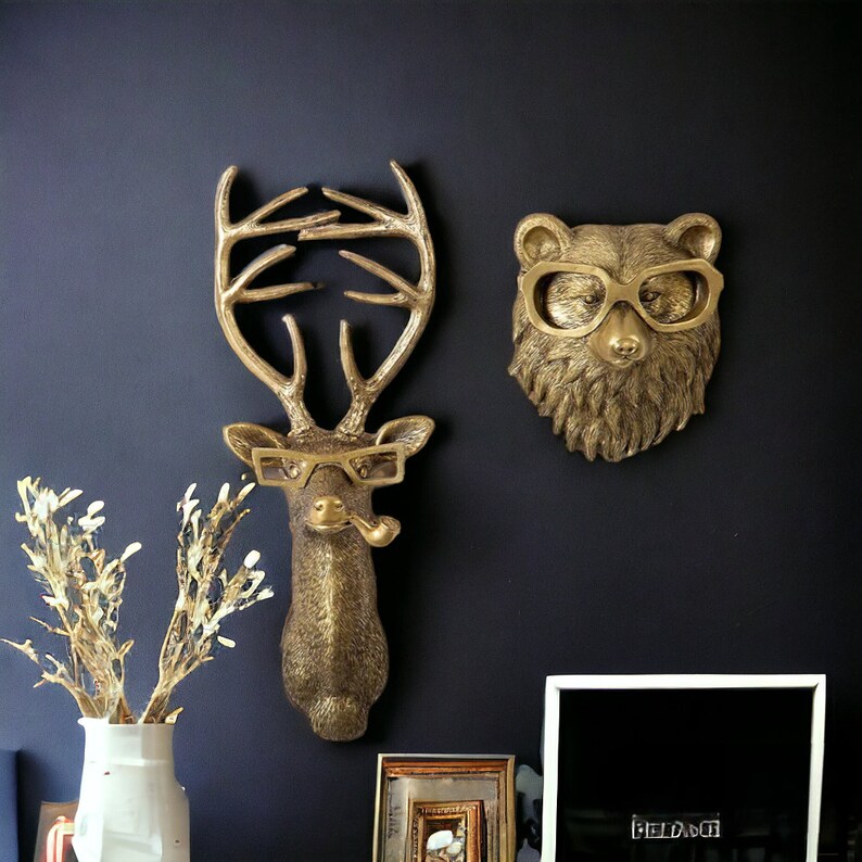 Luxery Wall Decor , Animal Wall Decor , Animal Head Decor , Bronze