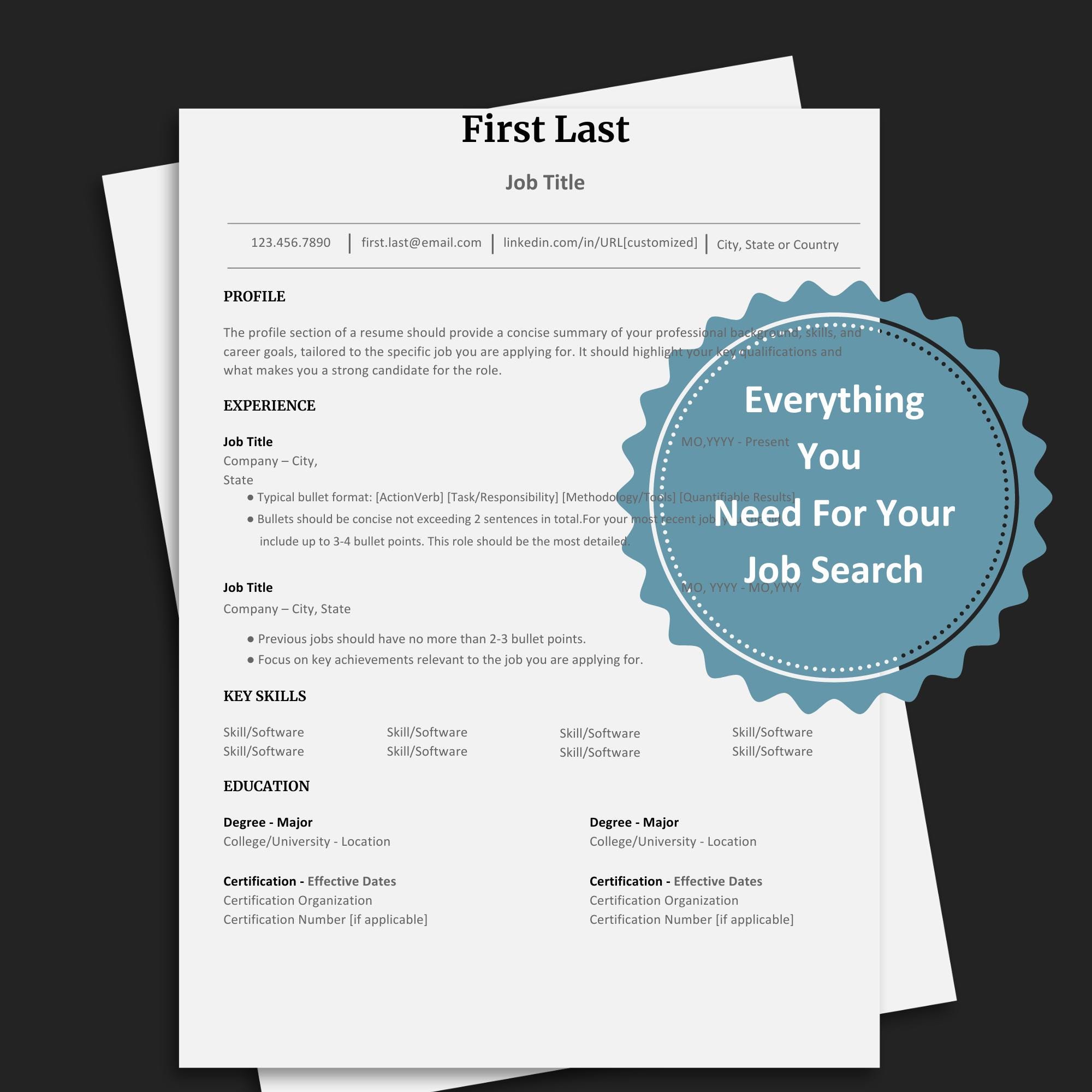 Resume Templates ATS Friendly | CV Template Word | Curriculum Vitae ...