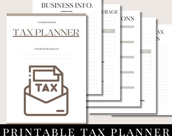 Printable Tax Planner, Tax Pay Template, Tax spreadsheet, bookkeeping small business, finance tracker, accountant form, PDF instant download