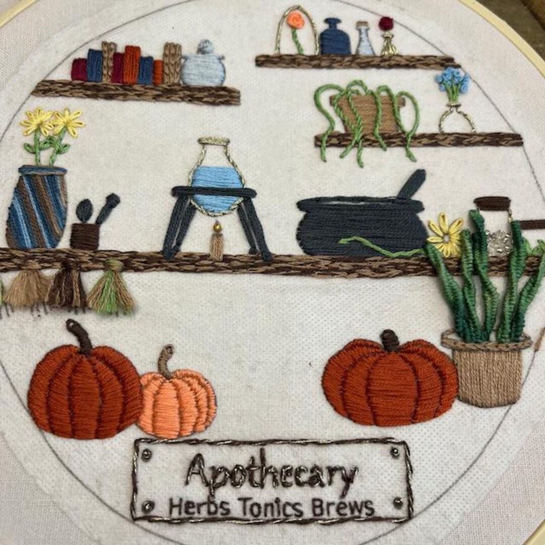 Apothecary Embroidery Design-water Soluble Stabilizer Pattern-diy ...