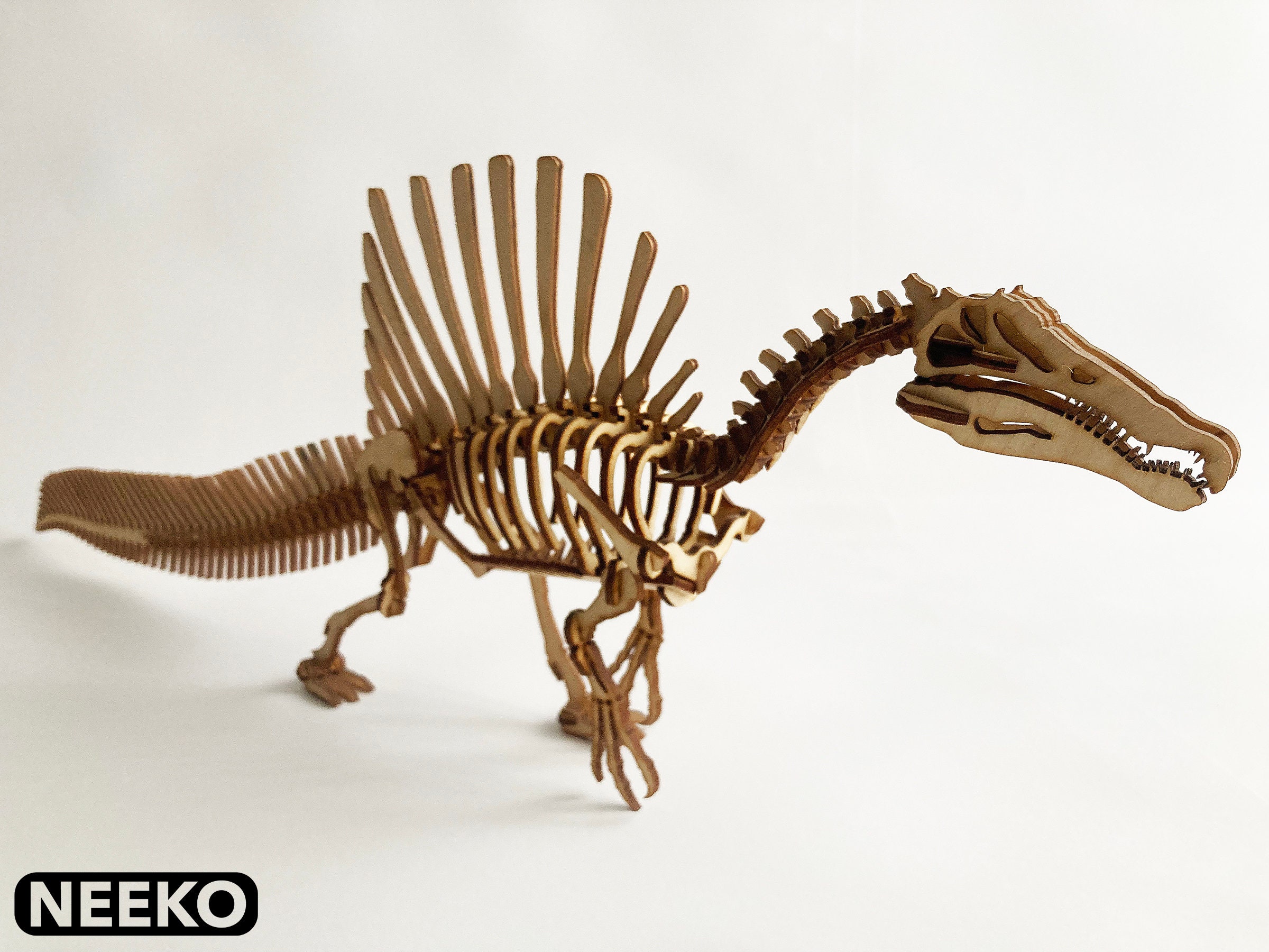 Spinosaurus skeleton .dxf digital file template for laser cutting.