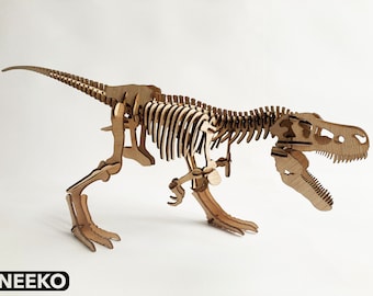 Tyrannosaurus skeleton .dxf digital file template for laser cutting.