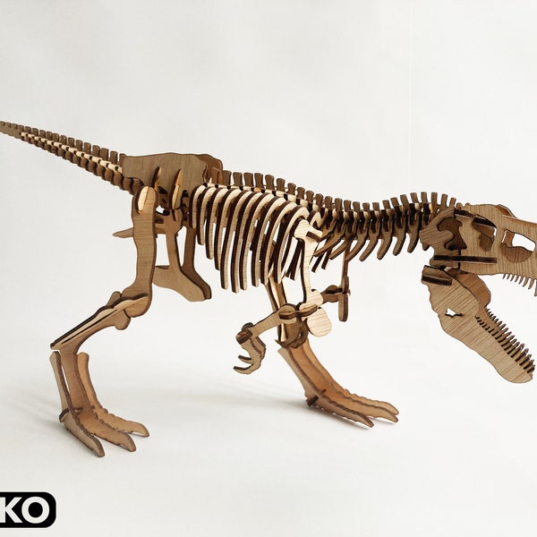 Tyrannosaurus Skelett .dxf digitale Dateivorlage zum Laserschneiden.