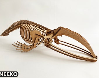 Right Whale skeleton .dxf digital file template for laser cutting.