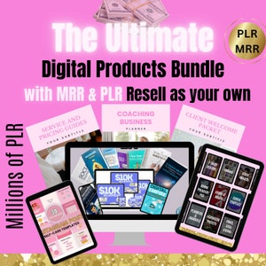 Ultimate PLR MRR Bundle Ideal for Passive Income, Private Label Rights & Master Resell Rights Done for You, Millions of Digital Products DFY