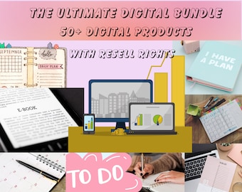 Ultimate Digital Product Bundle, Resell Rights, Canva Templates (PDF Download)