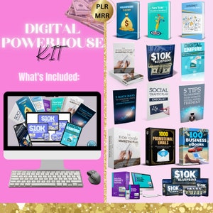 E Books Bundle to Resell, With Digital Marketing Ebook, Digital Product to Resell Bundle, PLR, MRR, Business, Passive Income, Marketing Plan