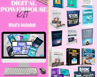 E Books Bundle to Resell, With Digital Marketing Ebook, Digital Product to Resell Bundle, PLR, MRR, Business, Passive Income, Marketing Plan