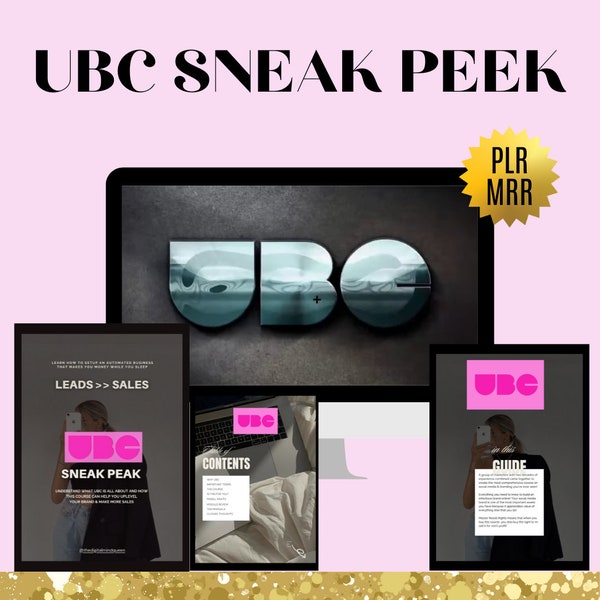 UBC Sneak Peak New Edition, Faceless Digital Marketing, Master Resell Rights, Digital Guide MRR PLR Course, English/French/Spanish/German