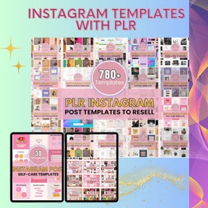 Instagram Post Templates, 780+ Canva Editable Templates, Instagram Post Bundle Templates, Editable Templates w/ Resell Rights, Instagram PLR