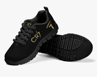 Ronaldo  Kids' Lightweight Mesh Sneakers - Black