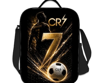 Insulated lunch bag with shoulder strap, Ronaldo print, work or school