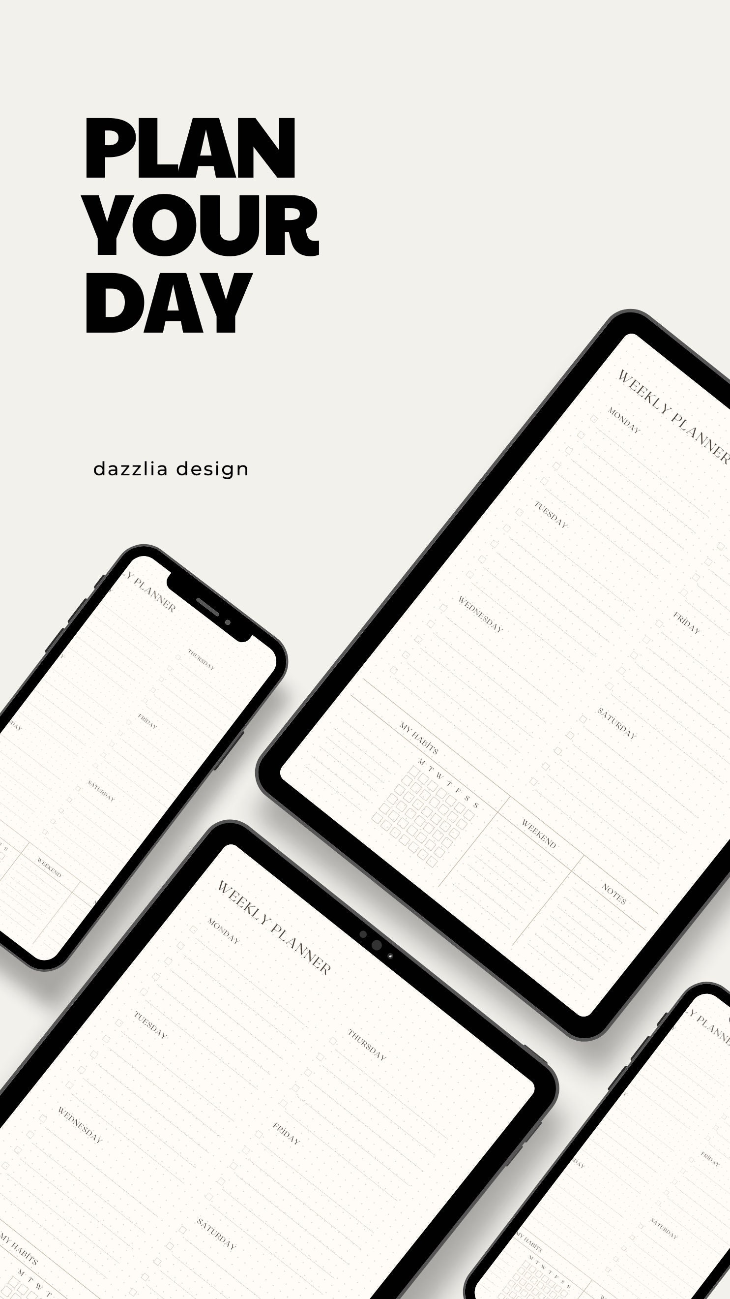 Digitalweekly Planner, Digital Planner, iPad Monthly Planner