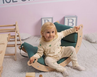Outdoor playground 5in1, wood Climb triangle, Climb arch, Climb frame, Montessori furniture , indoor play gym for kids 2 years old up to 7