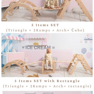 Wood Montessori Baby Climber Arch with Pillow, Climbing Arch Toddler Rocker Arch Pillow Set, Kletterset, Kletterdreieck, Kletterbogen image 9