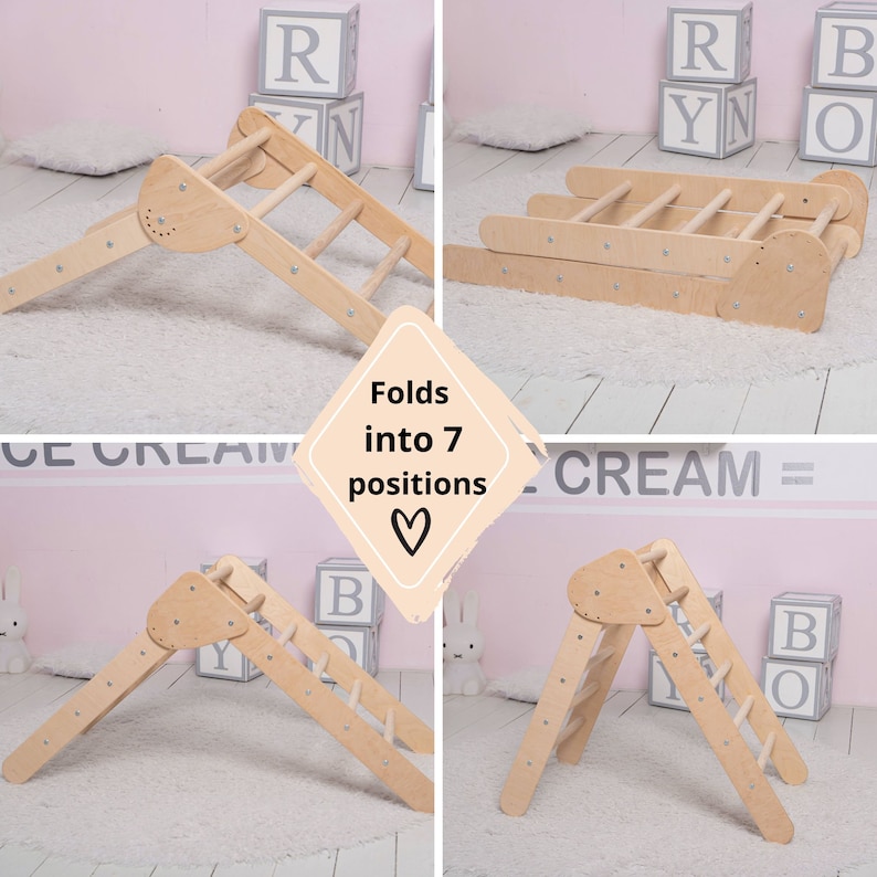 Wood Montessori Baby Climber Arch with Pillow, Climbing Arch Toddler Rocker Arch Pillow Set, Kletterset, Kletterdreieck, Kletterbogen image 10