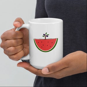 Palestine Watermelon & Olive Tree Mug, Best seller!