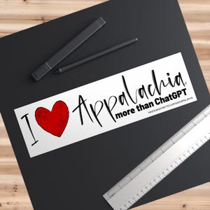 Bumpersticker I Heart Appalachia - stop datacenters, bescherm onze wilde en prachtige bergen, zeg nee tegen het Amerikaanse bedrijfsleven afbeelding 2