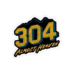 304 Almost Heaven gestanste 5-inch vinylsticker, buitenstickers, laptopsticker, skateboard, autosticker, sticker waterfles afbeelding 1