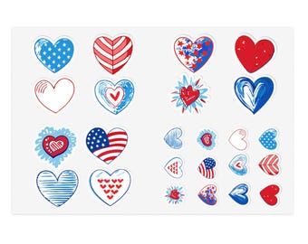 Stickervel patriottisch hart stickervel van 6 x 4 inch