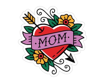 Mom Herz Tattoo 6-Inch Vinyl Aufkleber