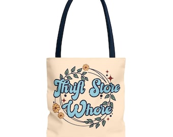 Bolso de lona con estampado de prostituta de tienda de segunda mano / regalo único / regalo atrevido / bolso reutilizable / regalo para ella