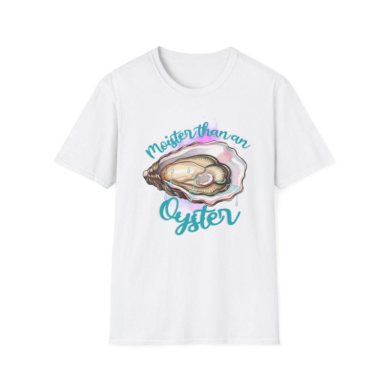 Camiseta gráfica "Más húmeda que una ostra" / Camiseta retro divertida para ella / Camiseta con humor sarcástico / Regalo inspirado en el océano / Camiseta original y llamativa imagen 2
