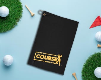 May TheCourse Be With You Golf Handtuch - Premium Mikrofaser Golf Handtuch mit Clip