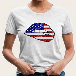American Kiss Graphic Tee, 4th of July Shirt, Red White and Blue, Freedom Tee, Independence day T-shirt