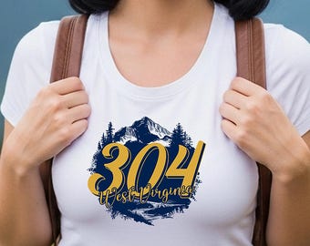304 West Virginia Area Code Graphic Tee, West Virginia Shirt, WV Tee, 304 Shirt, Mountain Mama, Wild & Wonderful, Country Roads