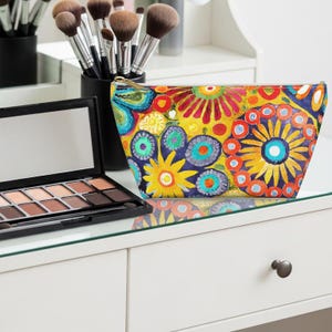 Betty Bloom Accessory Pouch, Cosmetic Bag, Travel Organizer, Overnight Zipper Pouch, Makeup Storage, Toiletry Bag, Gift for any occasion