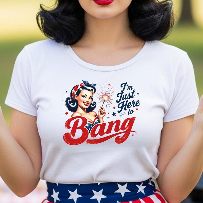 I'm just here to BANG Graphic Tee Bild 1