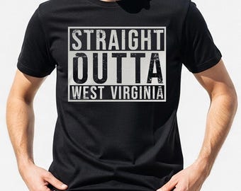 West Virginia Graphic Tee, Straight Outta WV Shirt, Wild and Wonderful, Appalachian State Pride, Mountain Lover Gift, WVU Fan Shirt, WV Tee