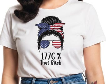 1776% Diese Hündin Grafik T-Shirt, USA Shirt, Buntstifter Shirt, 4. Juli Shirt, Unabhängigkeitstag Geschenk, Freiheit Shirt, Rot, Weiß und Blau