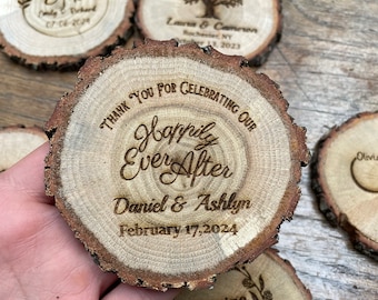 Wood Coasters as Wedding Favors for Guests in Bulk, Personalized Coaster as Rustic Wedding Party Favors, Coaster Wedding Table Decor