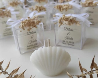Personalized Candle Wedding Favors For Guests in Bulk, Special and Unique Favors, Engagement, Henna, Baptism and Baby Shower Gift,
