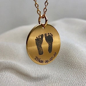 Fingerprint Necklace personalized - Footprint baby necklace - Engraved Fingerprint - Memorial Necklace - Personalized Gifts - Gifts for her