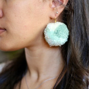 Pompom Earrings Custom Jewelry Pompom Jewelry Coquette Jewelry Boho Jewelry Boho Earrings Fun Earrings Statement Earrings