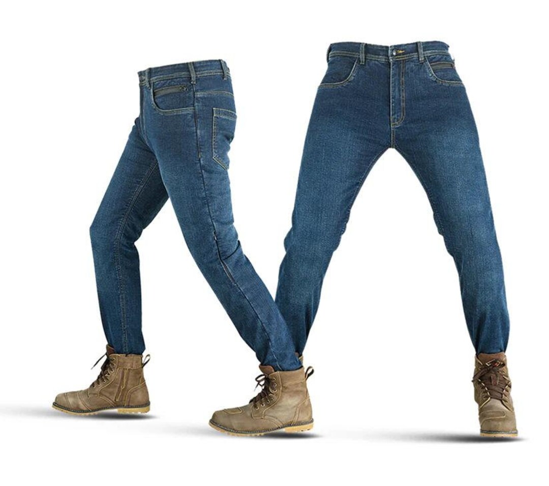 DENIM JEANS WITH KEVLAR FABRIC REINFORCEMENTS AND REMOVABLE PROTECTIONS - View #6