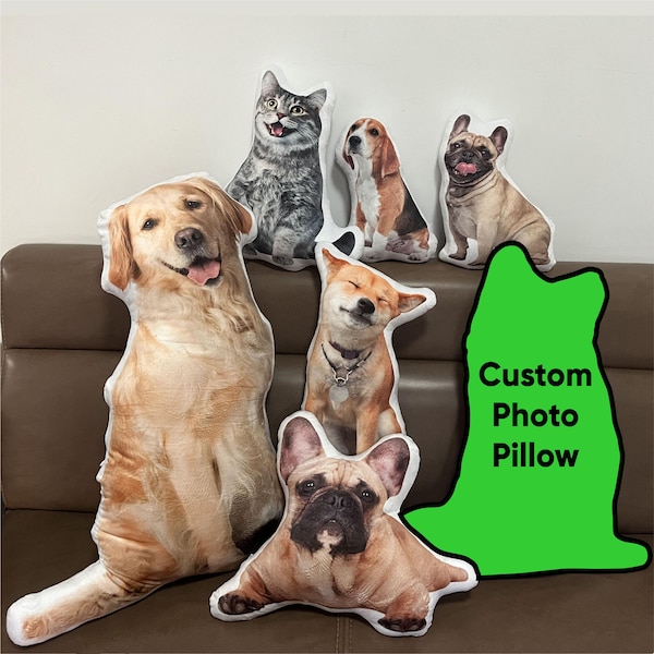 Coussin photo personnalisé pour animal de compagnie, Impression recto-verso personnalisée, Coussin en peluche, Oreiller de forme 3D, Coussin photo chat, Cadeaux uniques pour les amoureux des animaux de compagnie