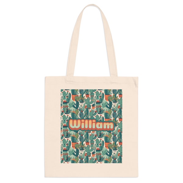 Personalized Cactus Tote Bag - Ideal Present for Cactus Lovers - Affordable Custom Gift under 20 Dollars