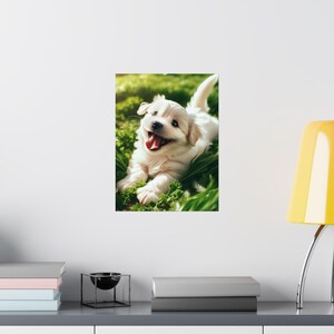 Cheerful Puppy Poster: Matte Giclée Print for Dog Lovers